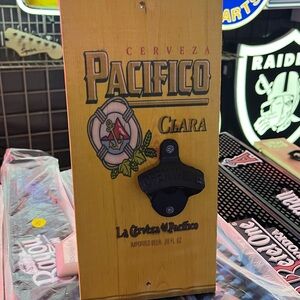 Pacifico Clara beer Wall-Mounted Bottle Opener man cave hand made 12” x 5.5”